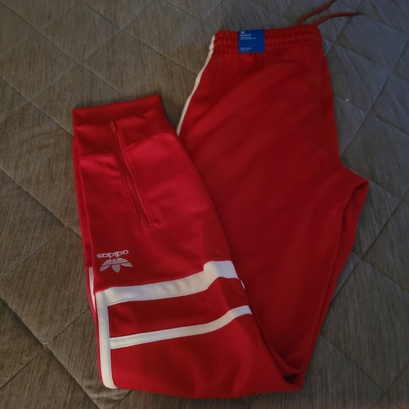 ADIDAS Straight Leg Red Joggers - Picture 5 of 5